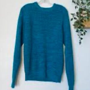 Expressions Men’s Knit Textured Sweater | Turquoise | L